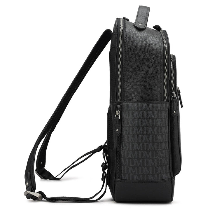 Monogram Franzy Leather Backpack - Black