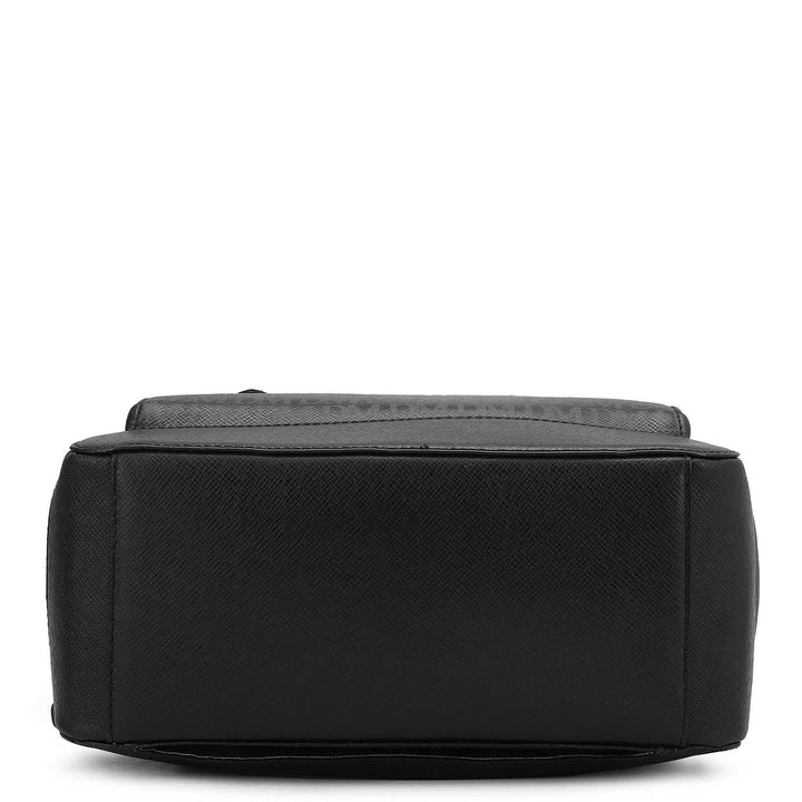 Monogram Franzy Leather Backpack - Black