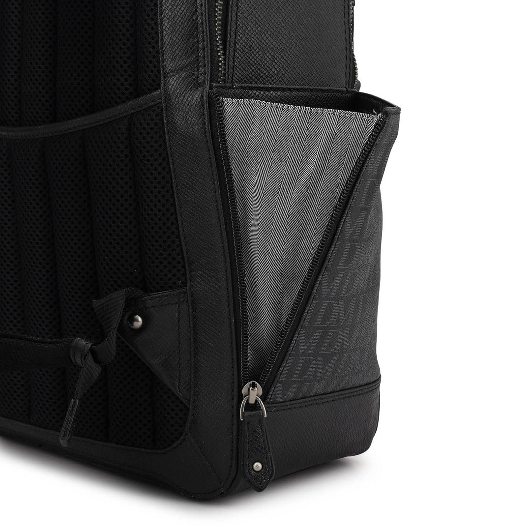 Monogram Franzy Leather Backpack - Black