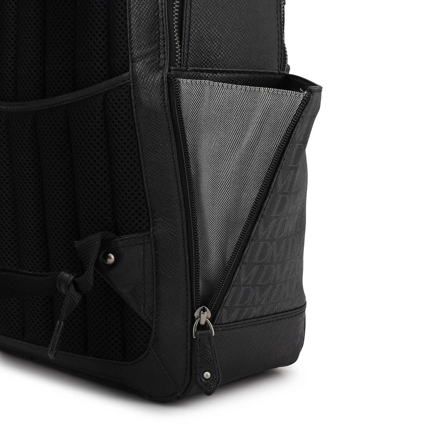 Monogram Franzy Leather Backpack - Black