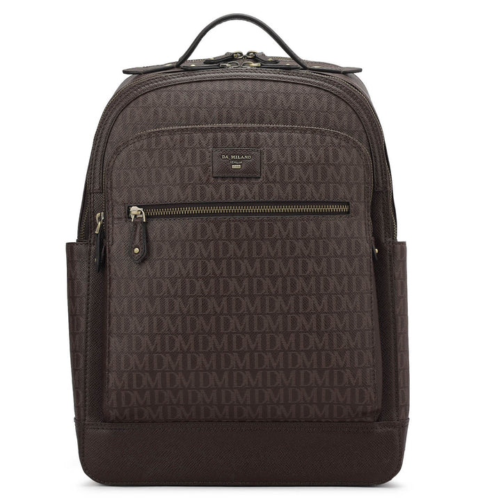 Monogram Franzy Leather Backpack - Chocolate