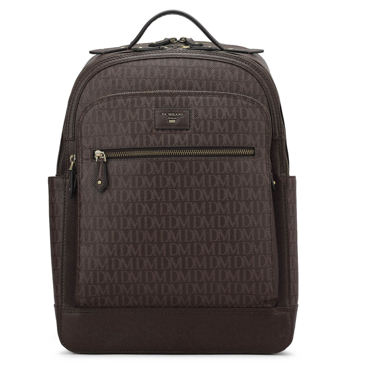 Monogram Franzy Leather Backpack - Chocolate