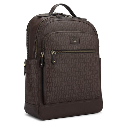 Monogram Franzy Leather Backpack - Chocolate