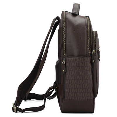 Monogram Franzy Leather Backpack - Chocolate