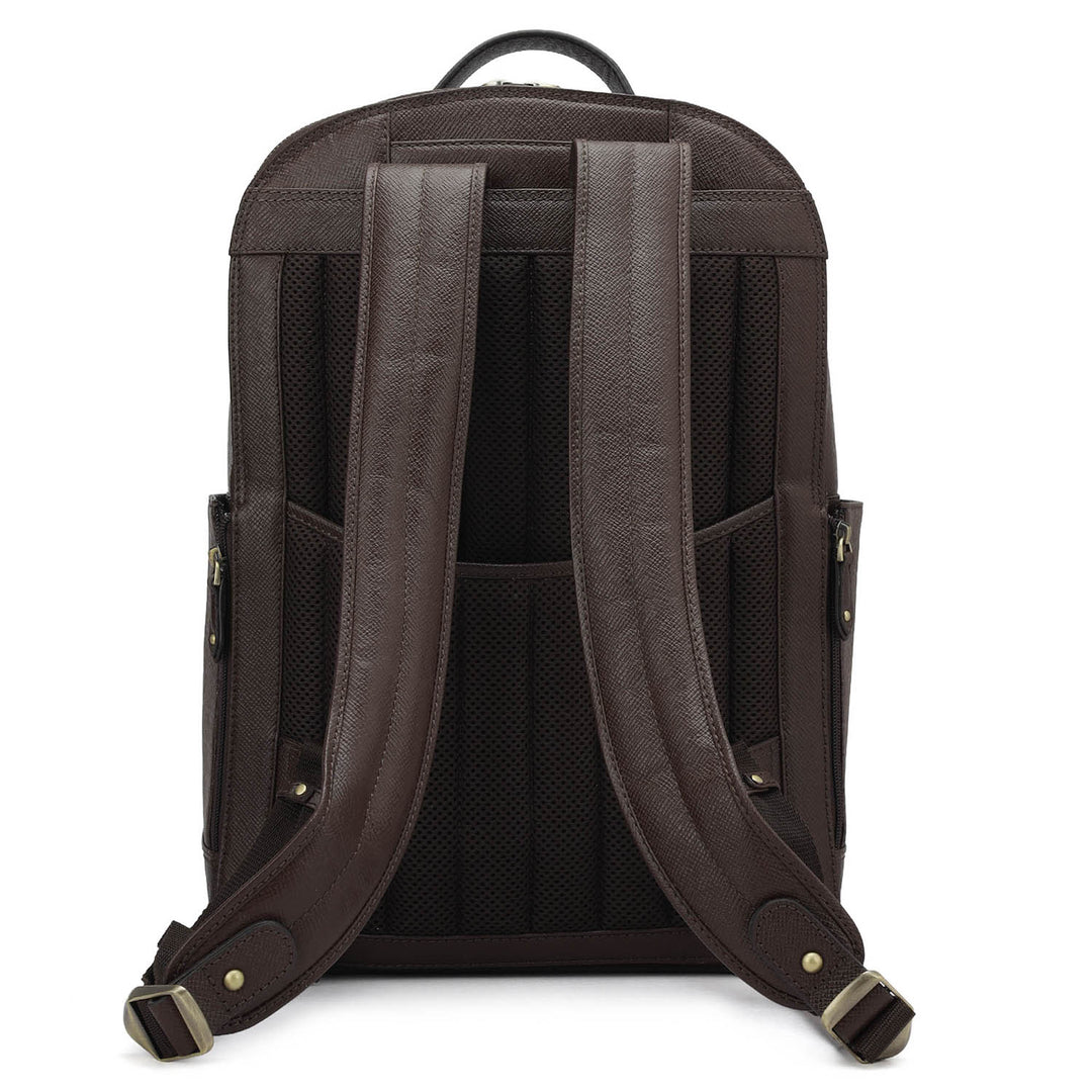 Monogram Franzy Leather Backpack - Chocolate