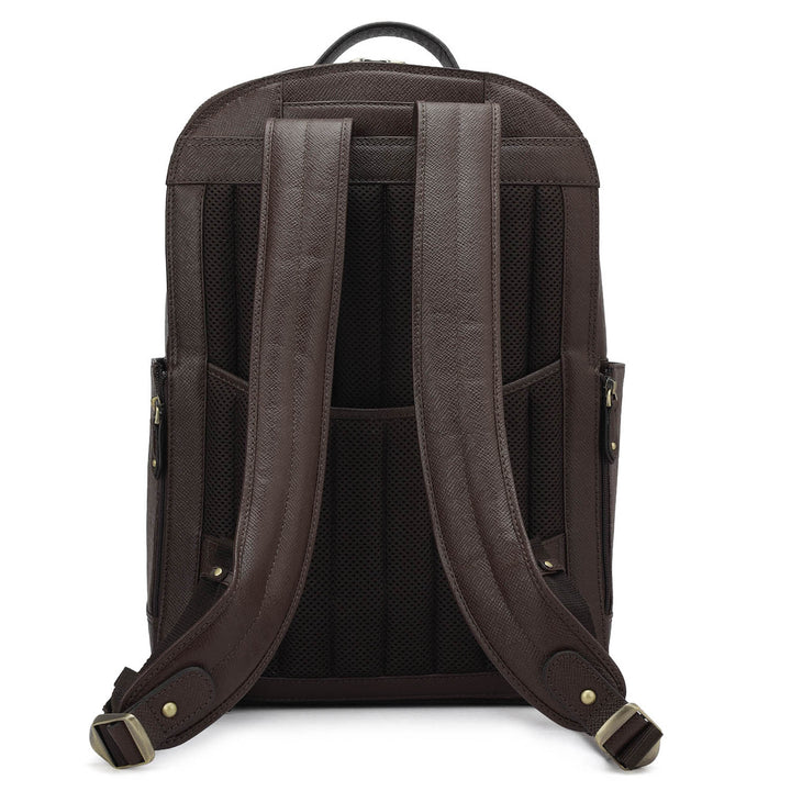 Monogram Franzy Leather Backpack - Chocolate