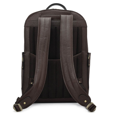 Monogram Franzy Leather Backpack - Chocolate
