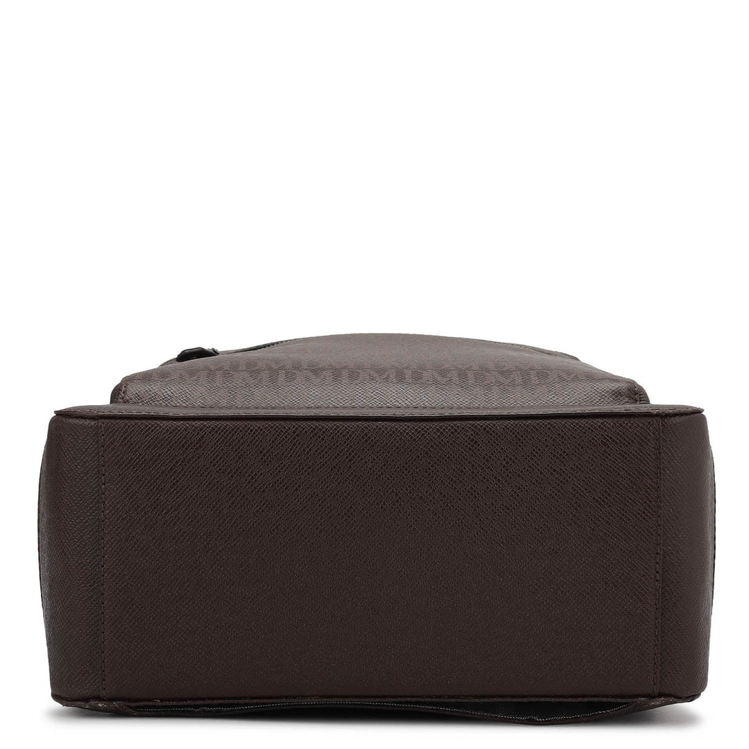 Monogram Franzy Leather Backpack - Chocolate