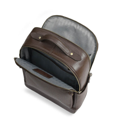 Monogram Franzy Leather Backpack - Chocolate