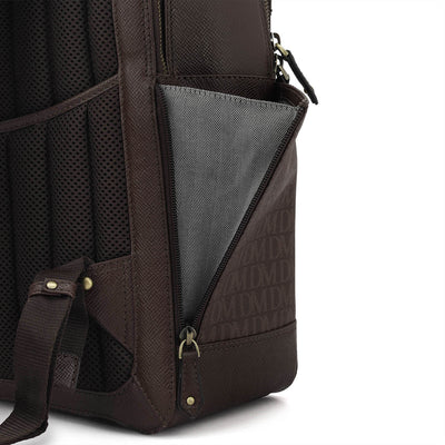 Monogram Franzy Leather Backpack - Chocolate
