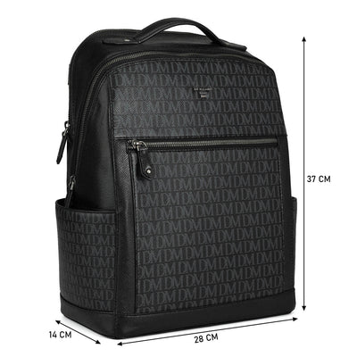 Monogram Franzy Leather Backpack - Black