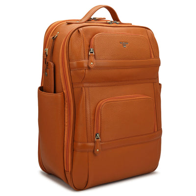 Wax Leather Backpack - Orange