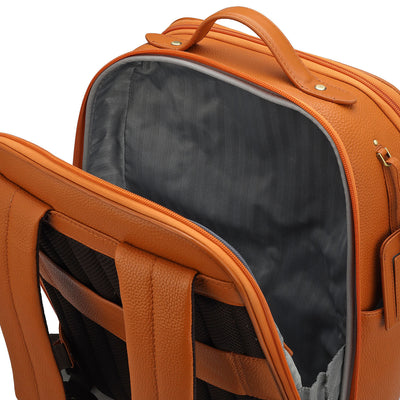 Wax Leather Backpack - Orange