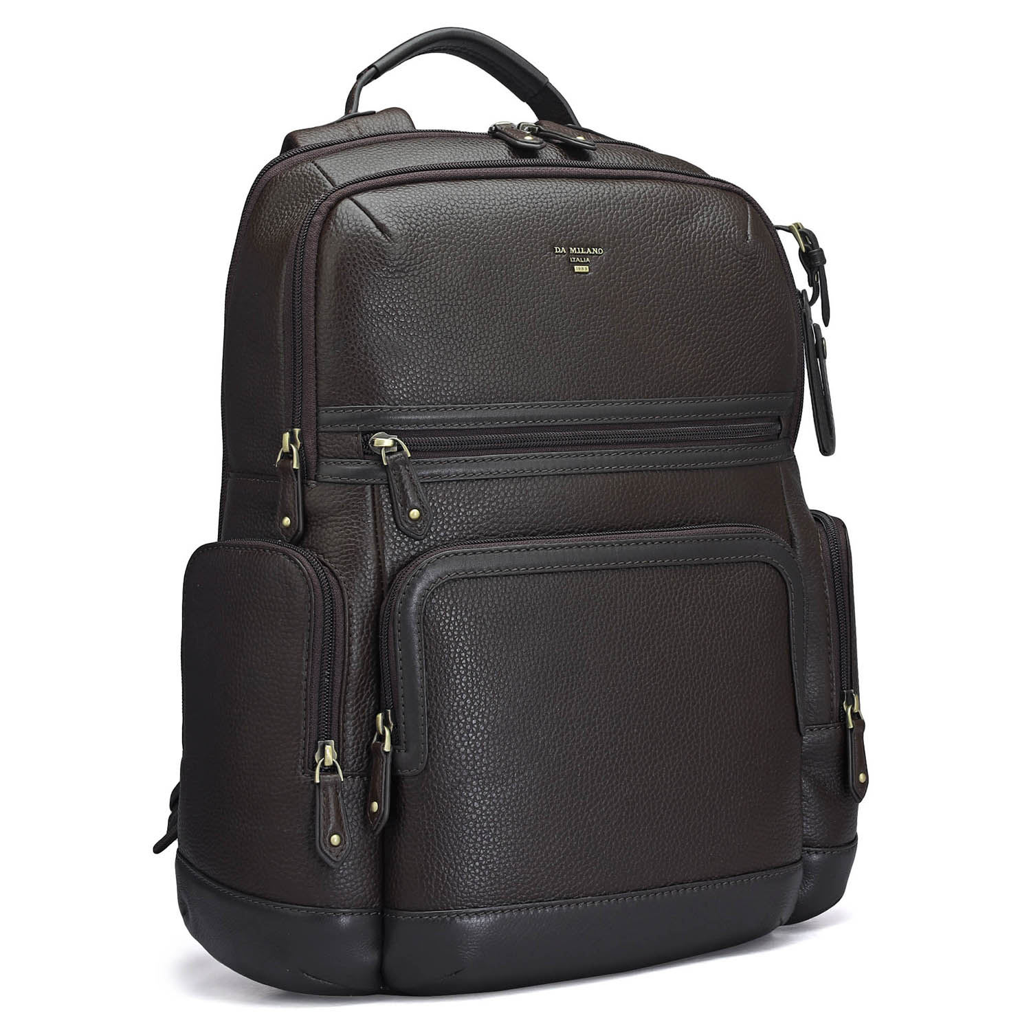 Wax Leather Backpack - Chocolate – Da Milano