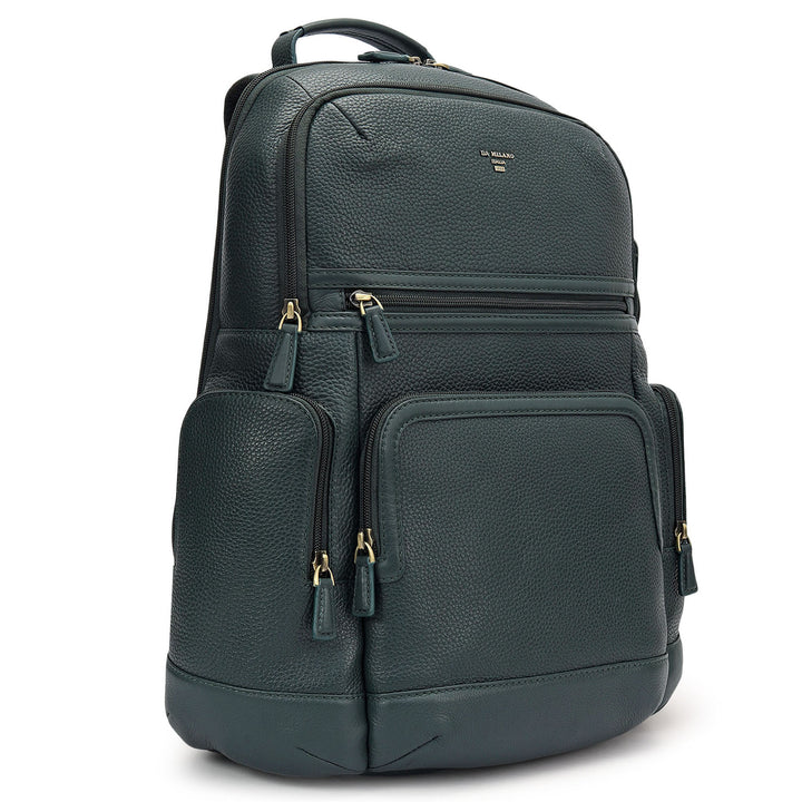 Wax Leather Backpack - Bottle Green