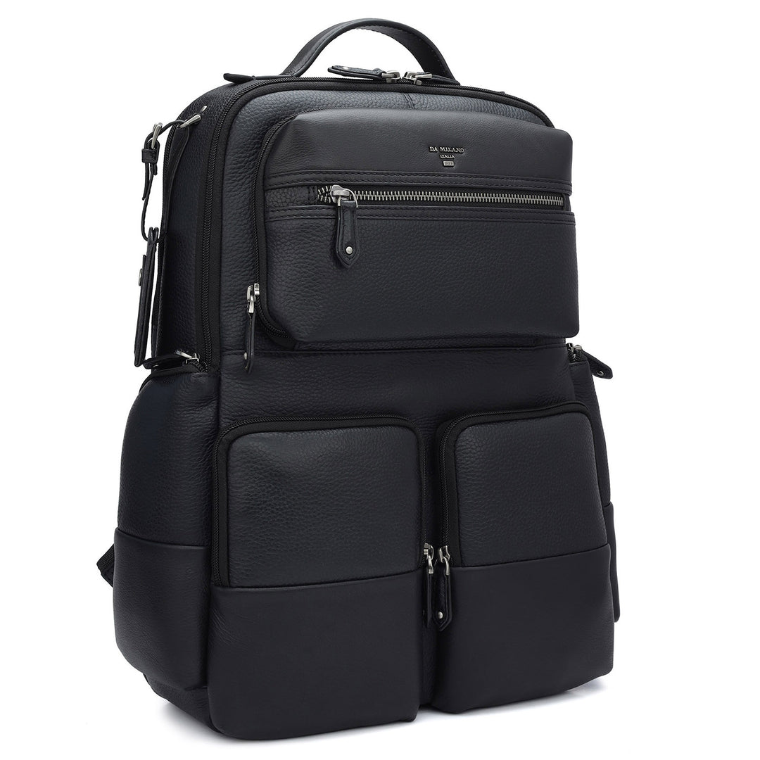 Wax Leather Backpack - Black