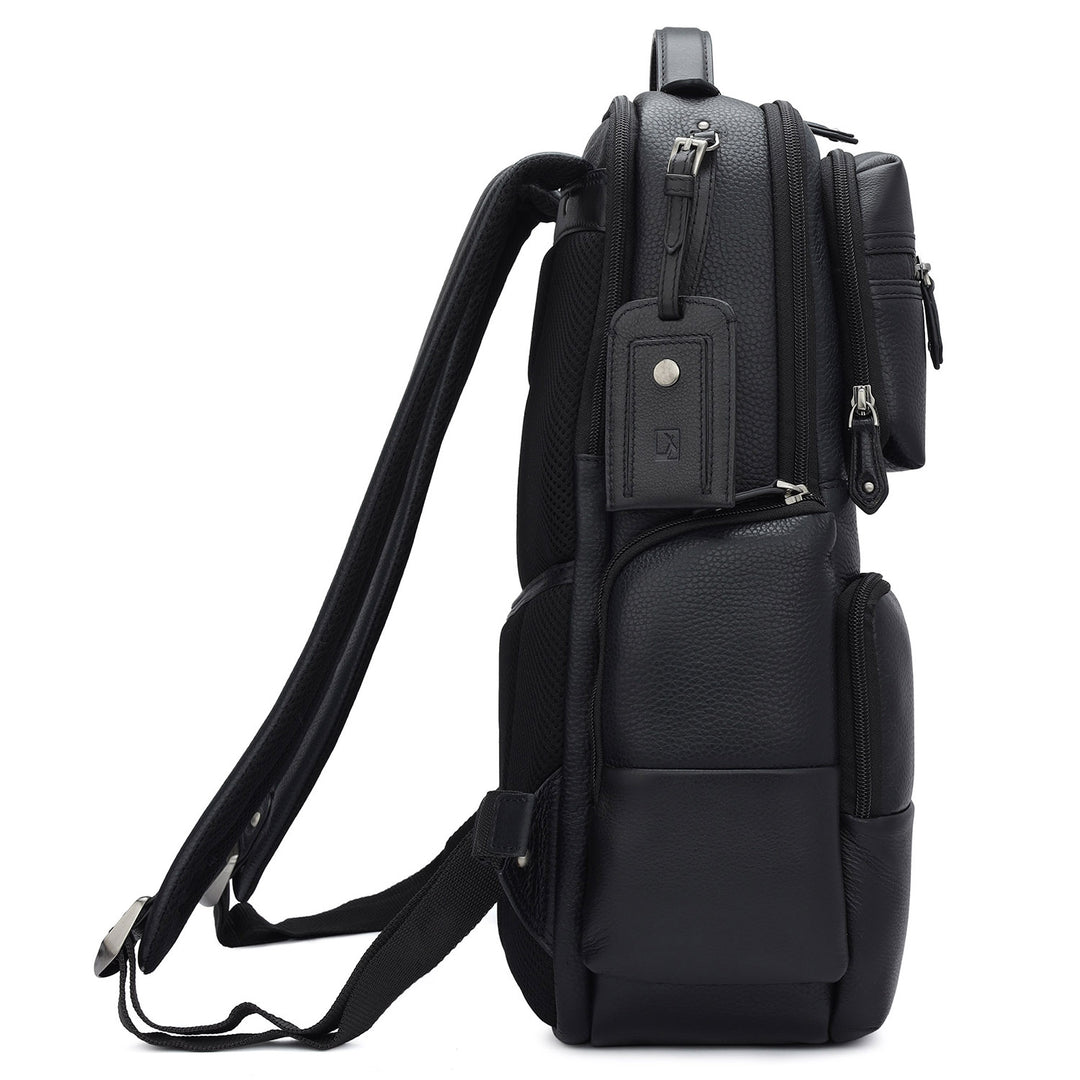 Wax Leather Backpack - Black