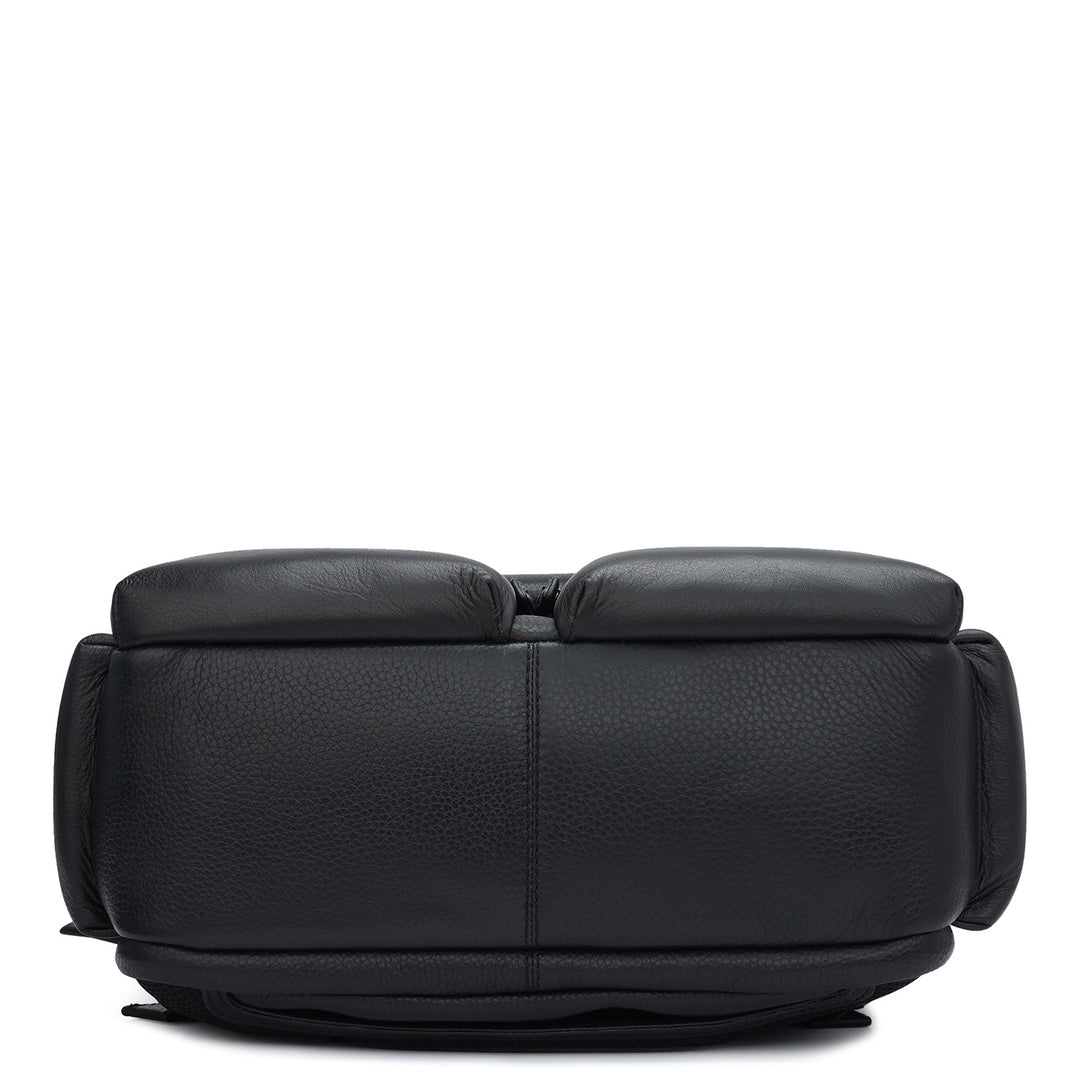 Wax Leather Backpack - Black