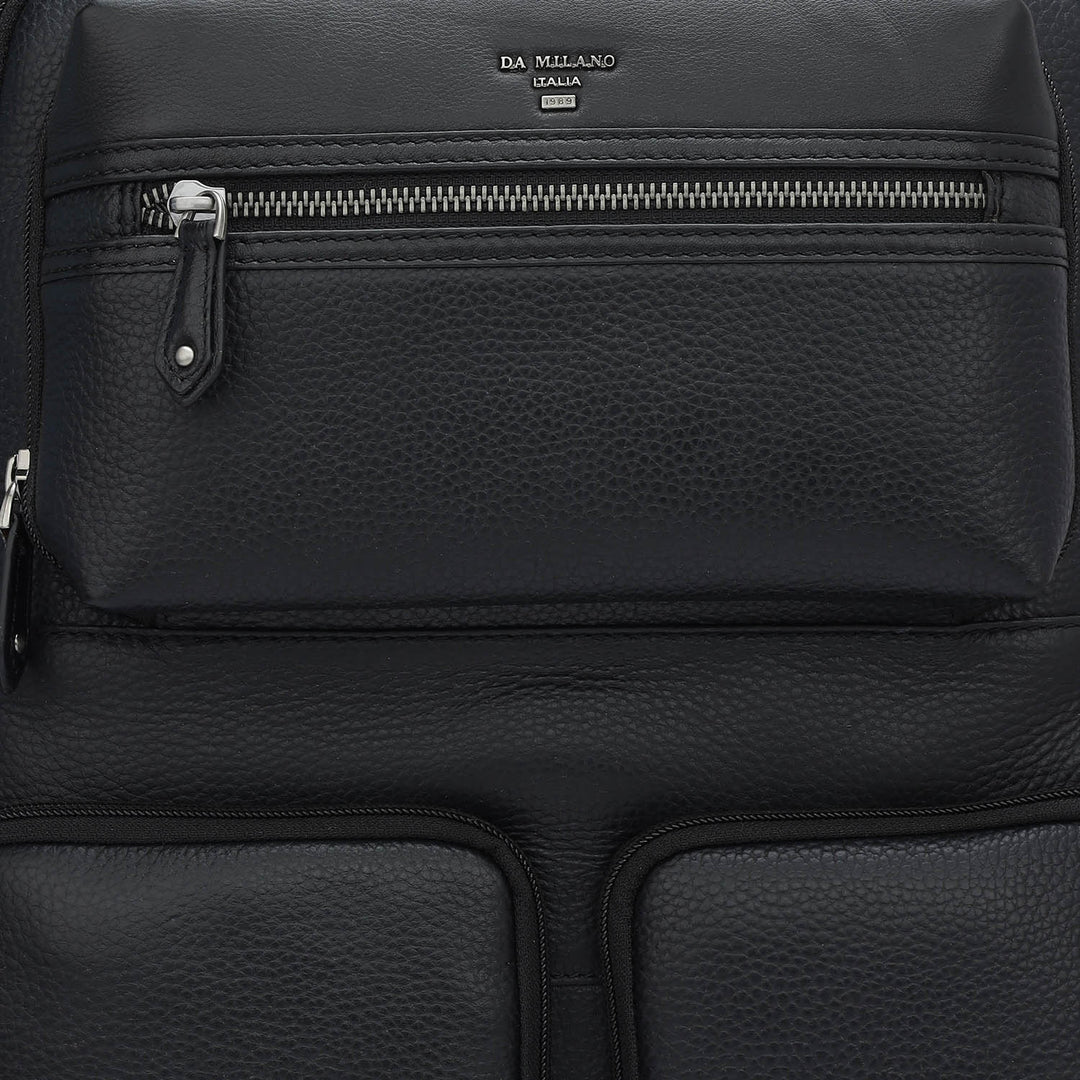 Wax Leather Backpack - Black