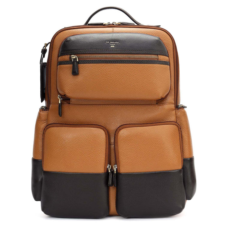 Wax Plain Leather Backpack - Caramel