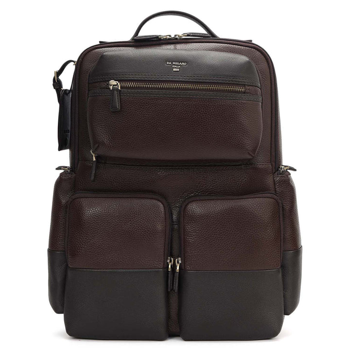 Wax Plain Leather Backpack - Chocolate