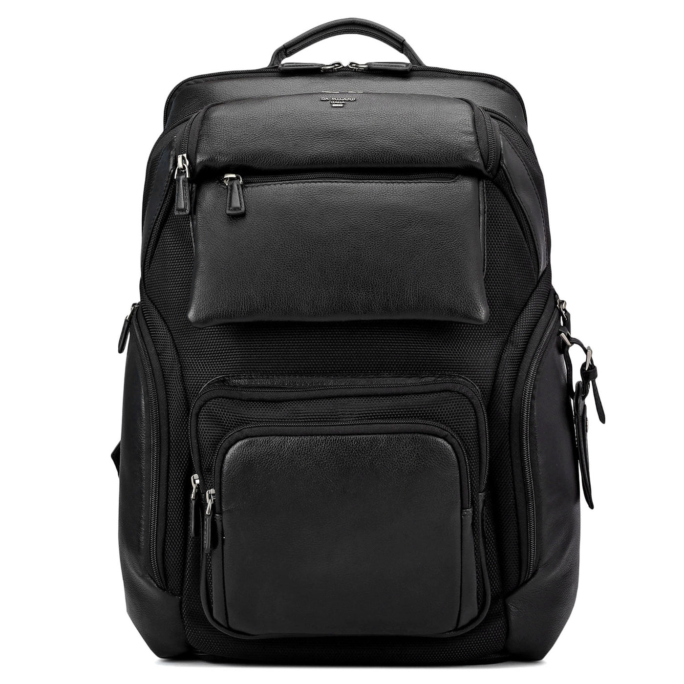 Canvas Wax Leather Backpack - Black