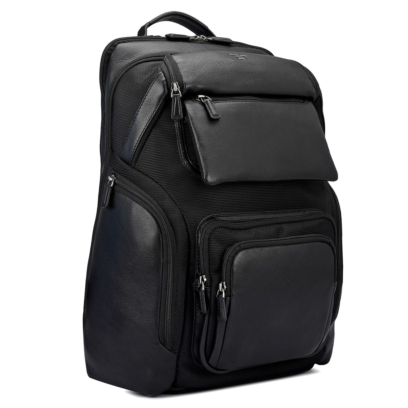 Canvas Wax Leather Backpack - Black