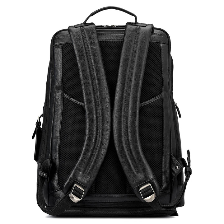 Canvas Wax Leather Backpack - Black