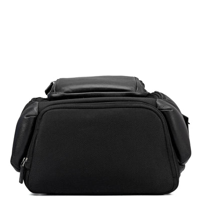 Canvas Wax Leather Backpack - Black