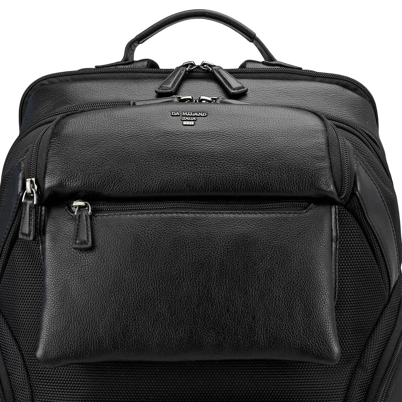 Canvas Wax Leather Backpack - Black