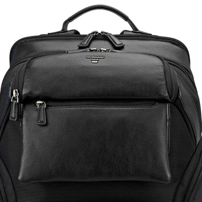 Canvas Wax Leather Backpack - Black
