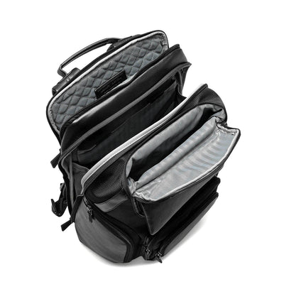 Canvas Wax Leather Backpack - Black