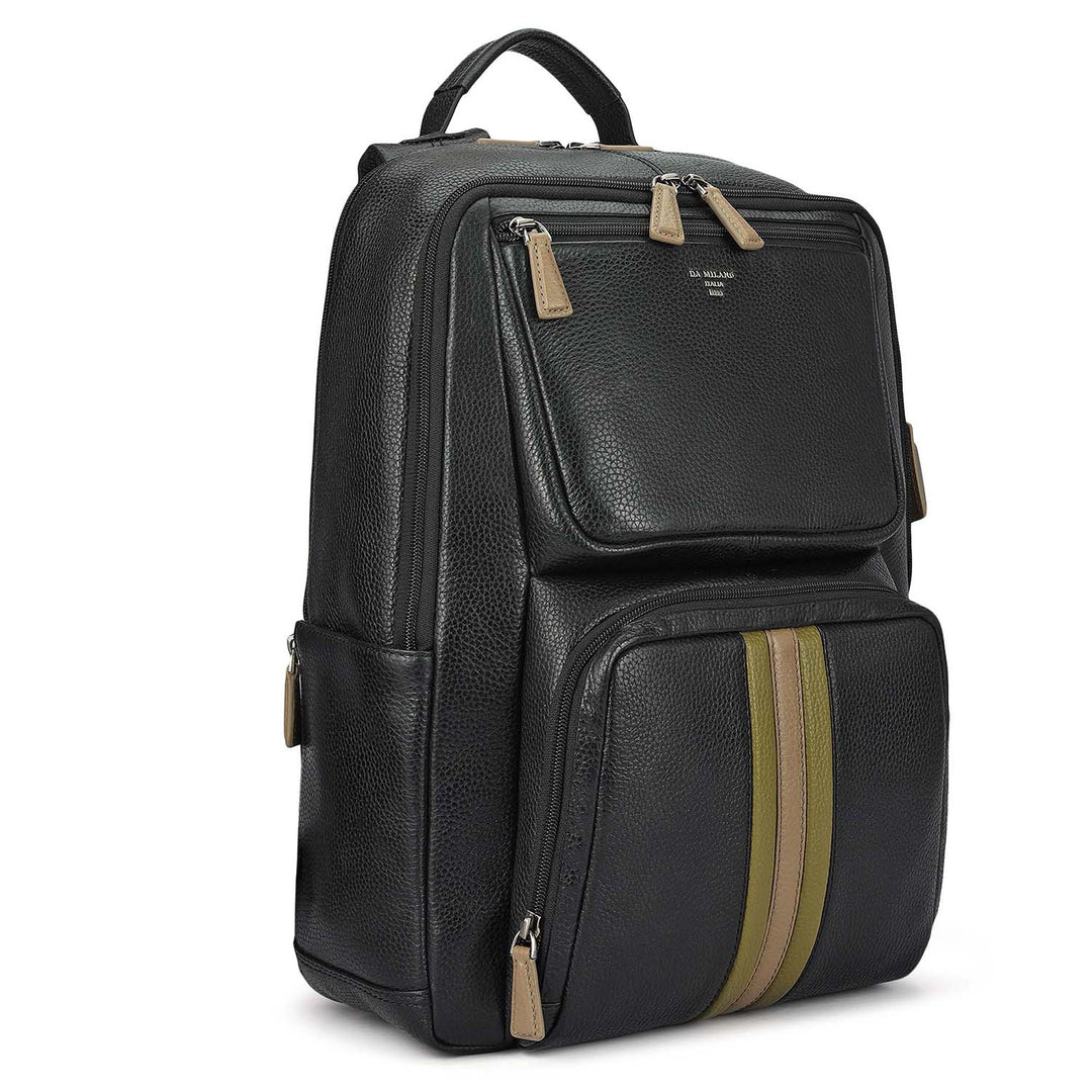 Wax Leather Backpack - Black