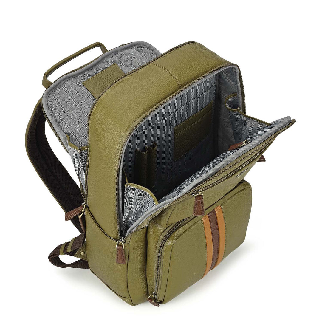 Wax Leather Backpack - Olive