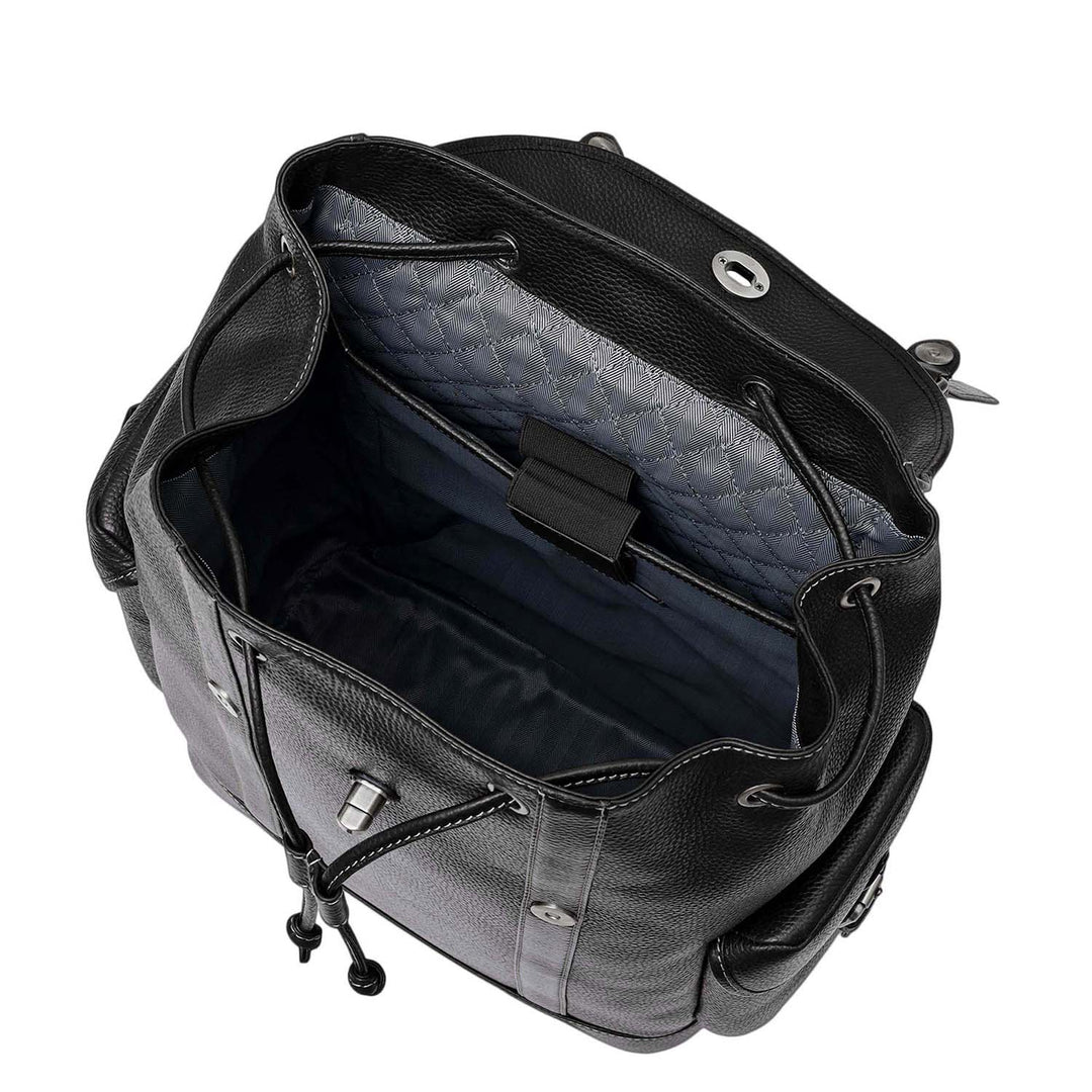 Wax Leather Backpack - Black