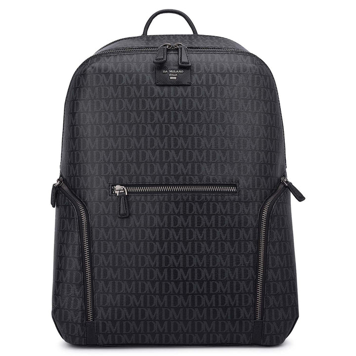 Monogram Leather Backpack - Black
