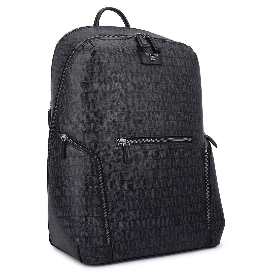 Monogram Leather Backpack - Black