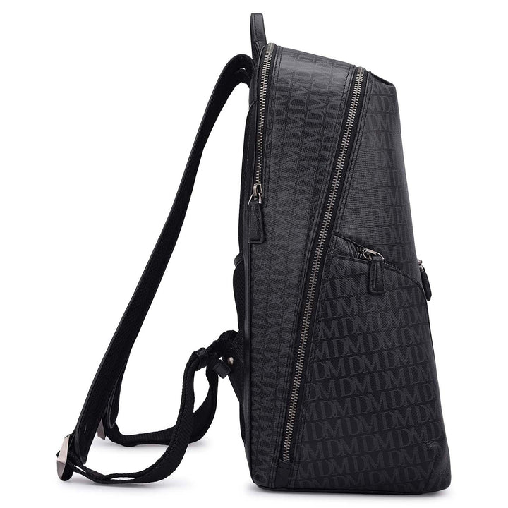 Monogram Leather Backpack - Black