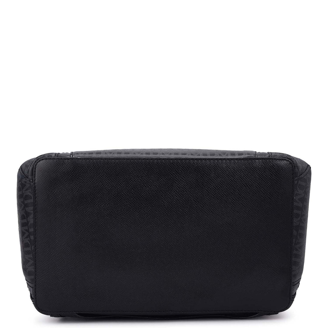Monogram Leather Backpack - Black