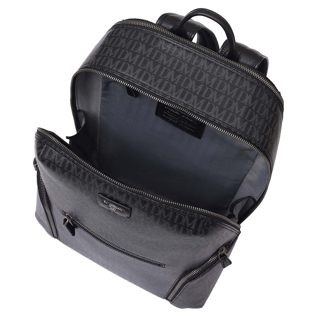 Monogram Leather Backpack - Black