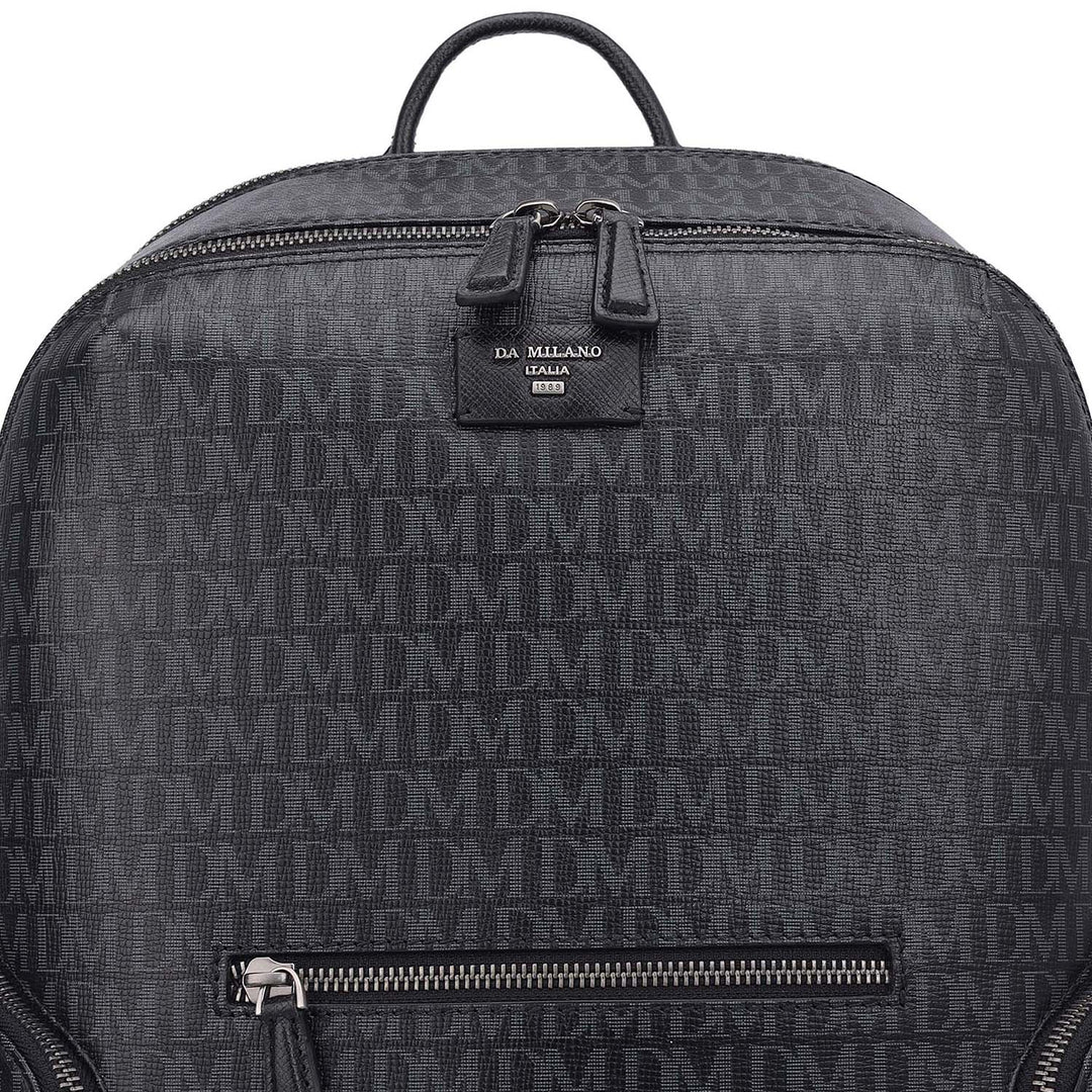 Monogram Leather Backpack - Black