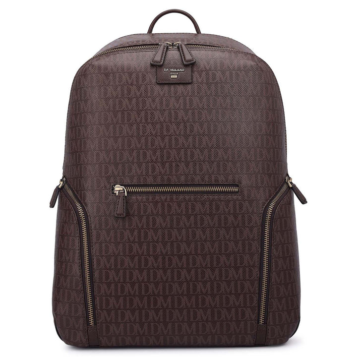 Monogram Leather Backpack - Chocolate