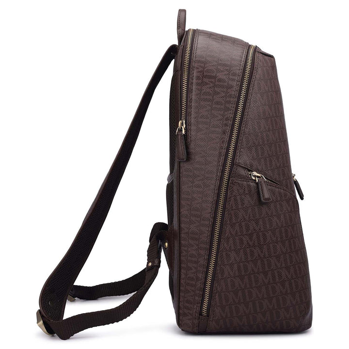 Monogram Leather Backpack - Chocolate