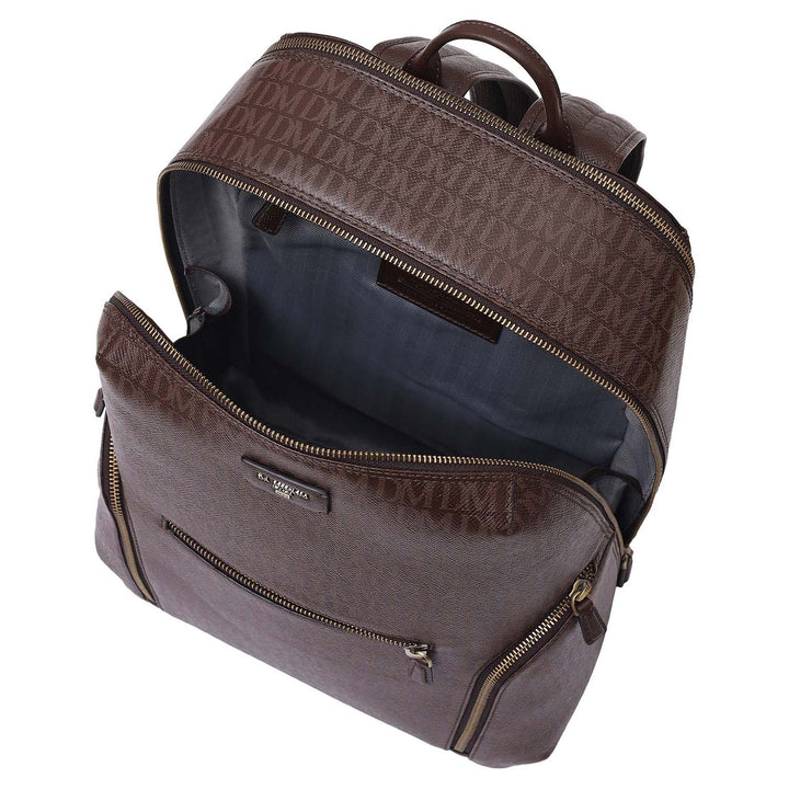 Monogram Leather Backpack - Chocolate