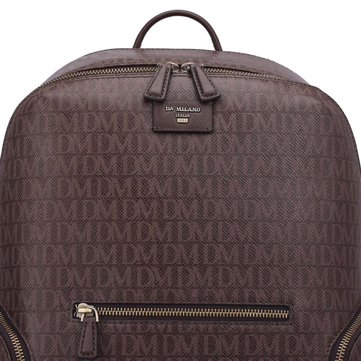 Monogram Leather Backpack - Chocolate