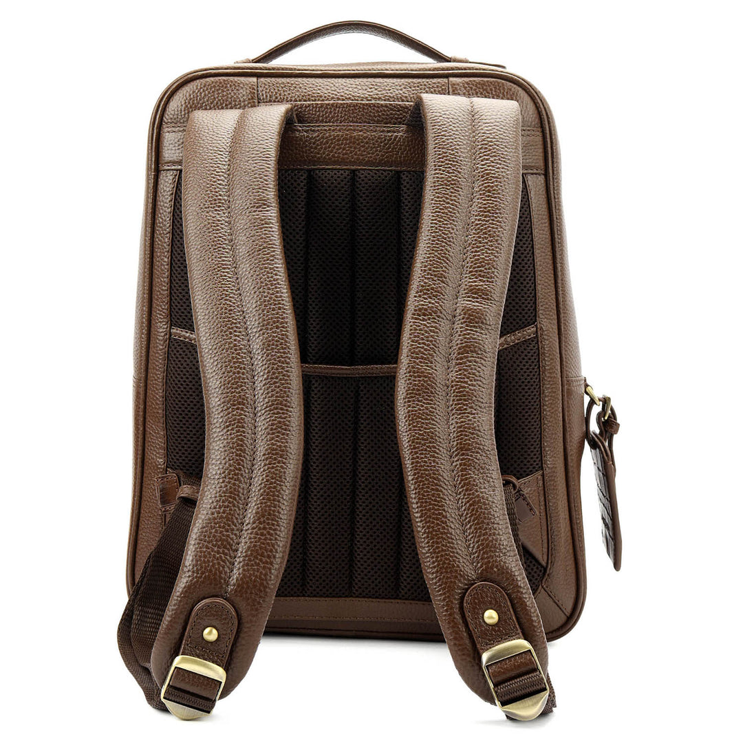 Pebble Croco-Texture Backpack (M) - Mocha