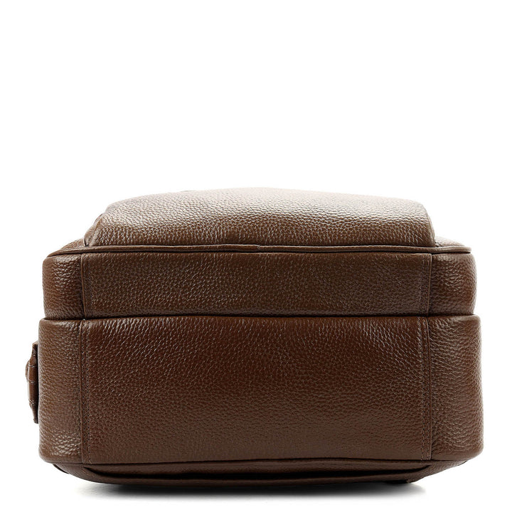 Pebble Croco-Texture Backpack (M) - Mocha