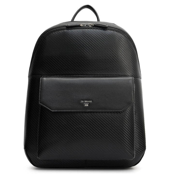 Carbon Leather Backpack - Black