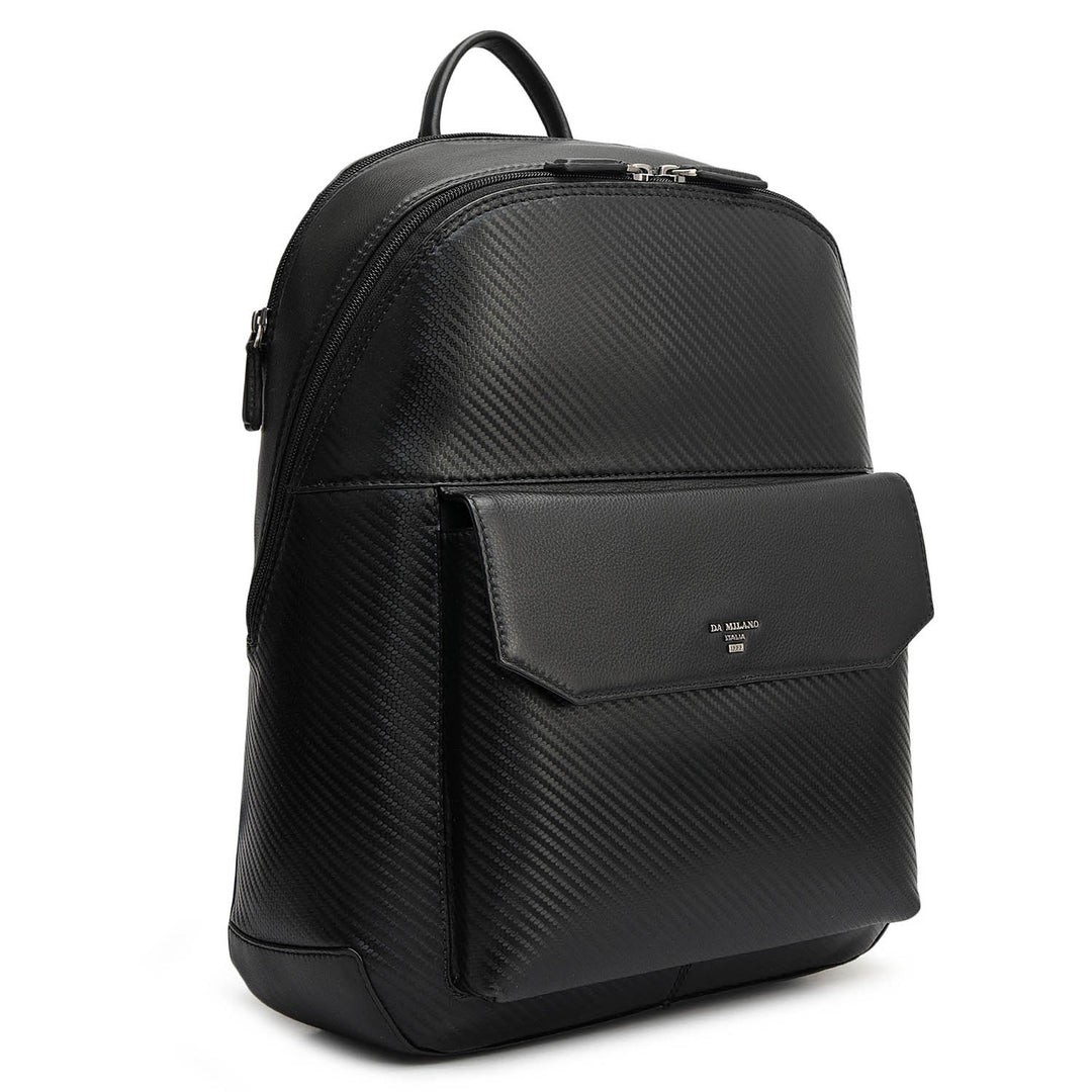 Carbon Leather Backpack - Black