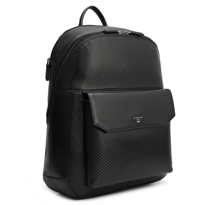 Carbon Leather Backpack - Black